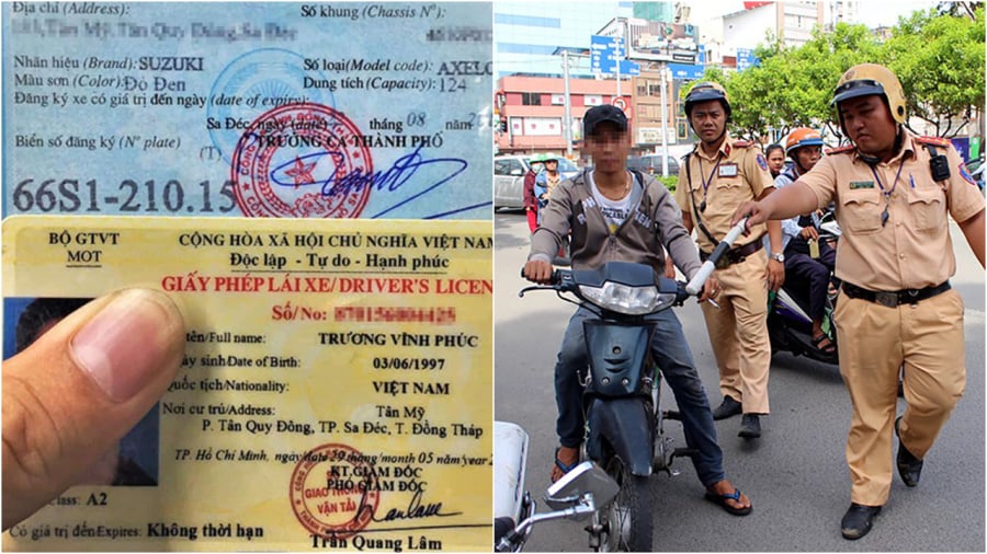 Nếu vợ mượn xe chồng đi chợ hoặc đi làm mà không mang giấy đăng ký xe, sẽ bị coi là vi phạm