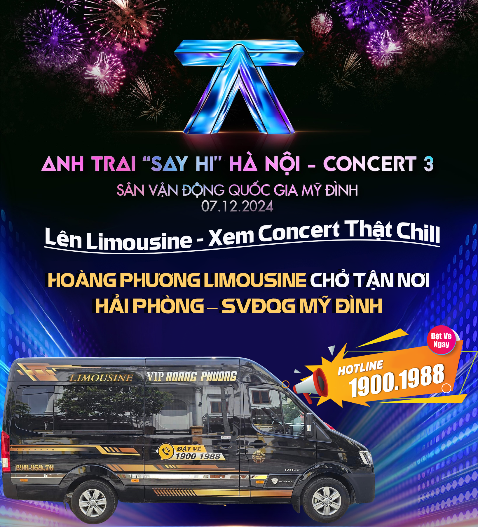 Lên Hoàng Phương Limousine Hải Phòng - Mỹ Đình Tận Hưởng Concert Cực Đã