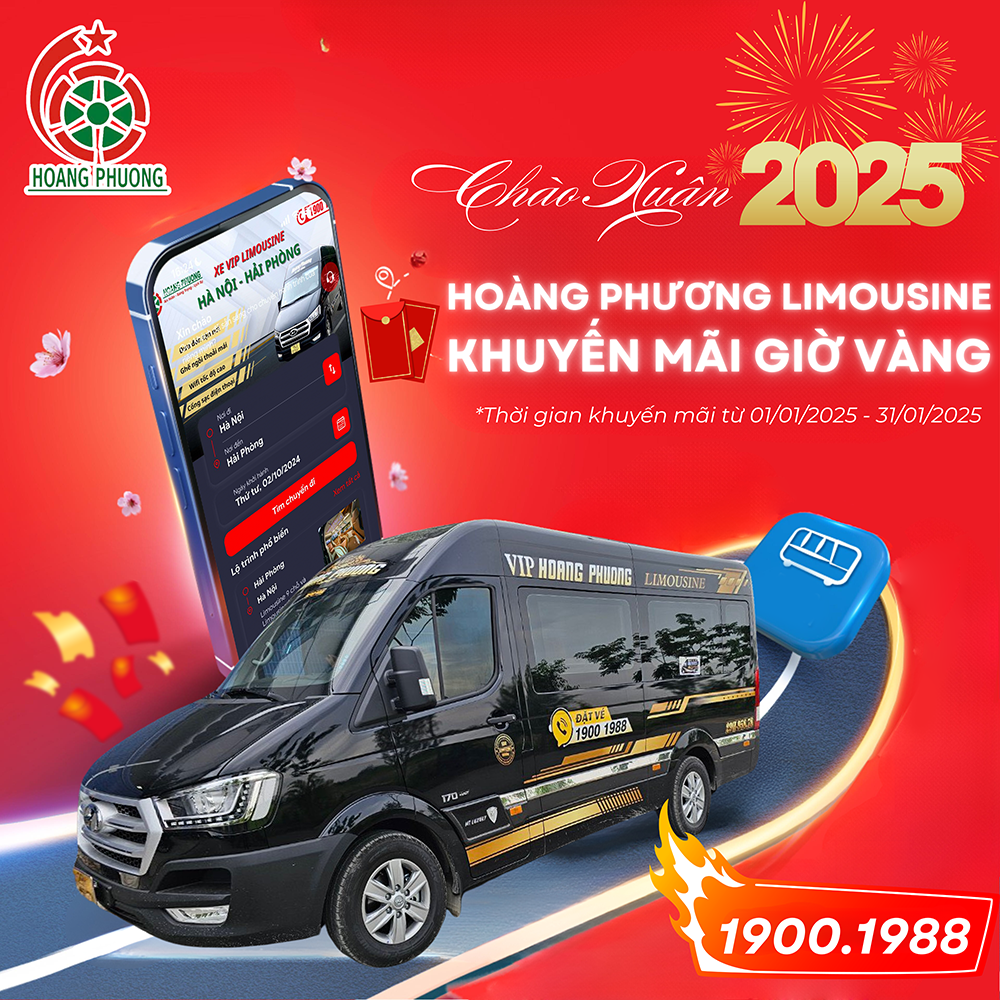 Ưu đãi mừng xuân 2025: Hoàng Phương limousine giảm giá hành trình Hà Nội- Hải Phòng
